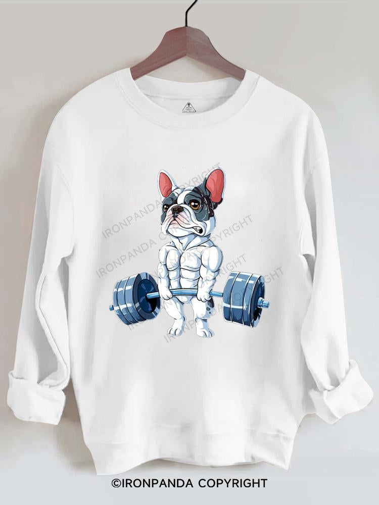 French Bulldog Weightlifting Gym Sweatshirt