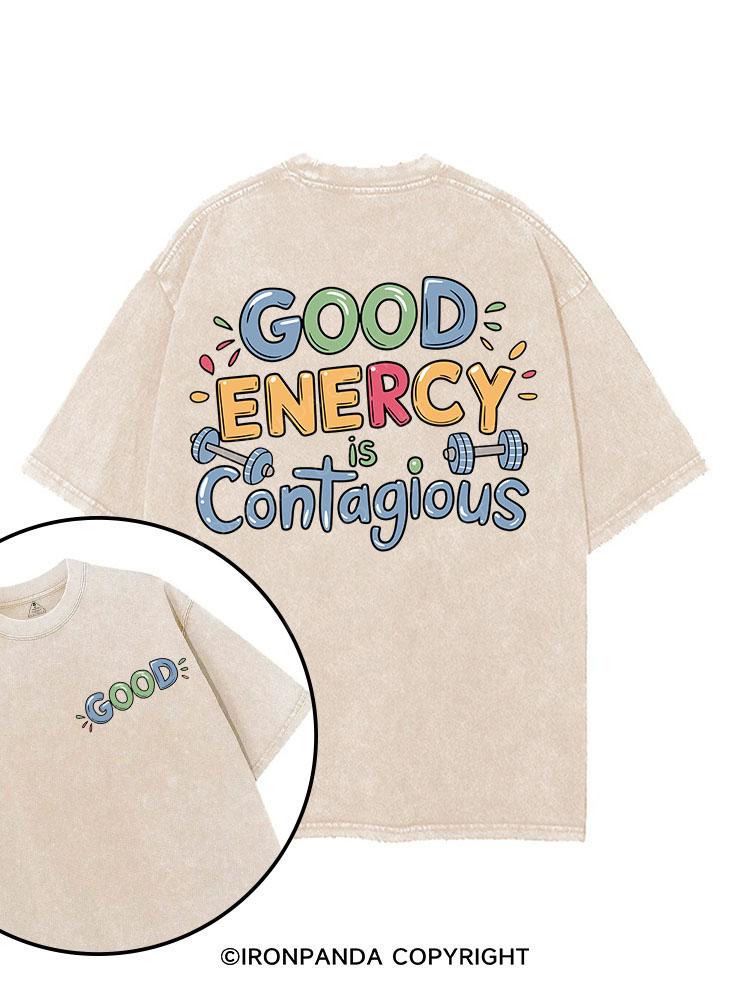 GOOD ENERGY CONTAGIOUS printed Gym Shirt