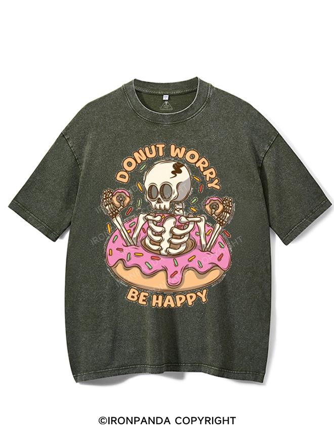 DONUT WORRY BE HAPPY VINTAGE GYM SHIRT