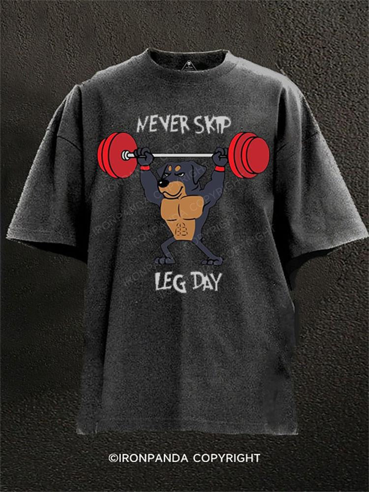 Never Skip Leg Day Washed Gym Shirt