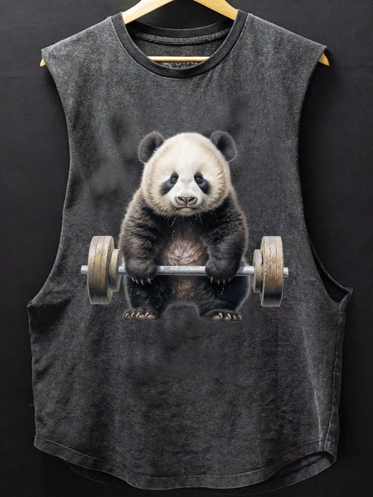 weightlifting panda SCOOP BOTTOM COTTON TANK