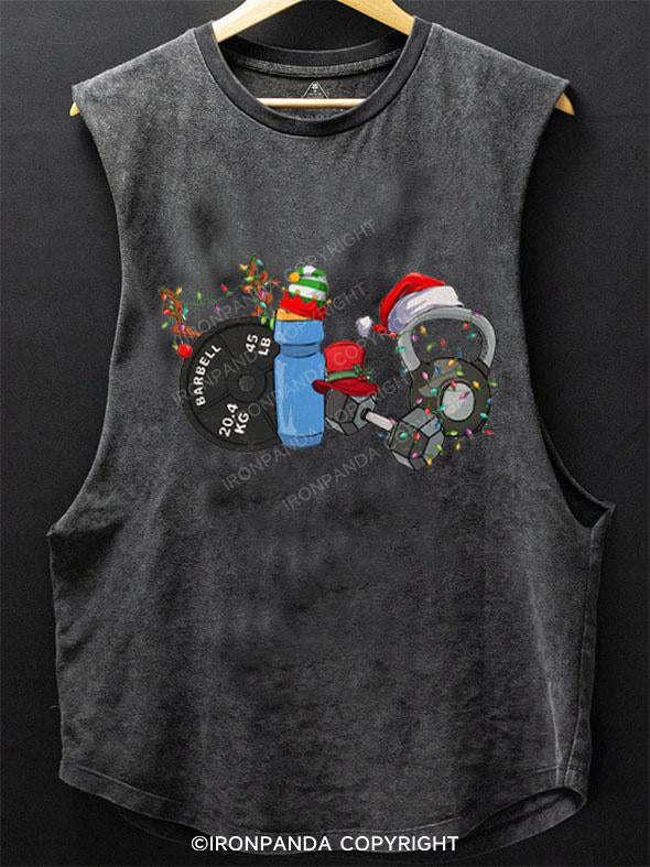 CHRISTMAS STYLE IN THE GYM SCOOP BOTTOM COTTON TANK