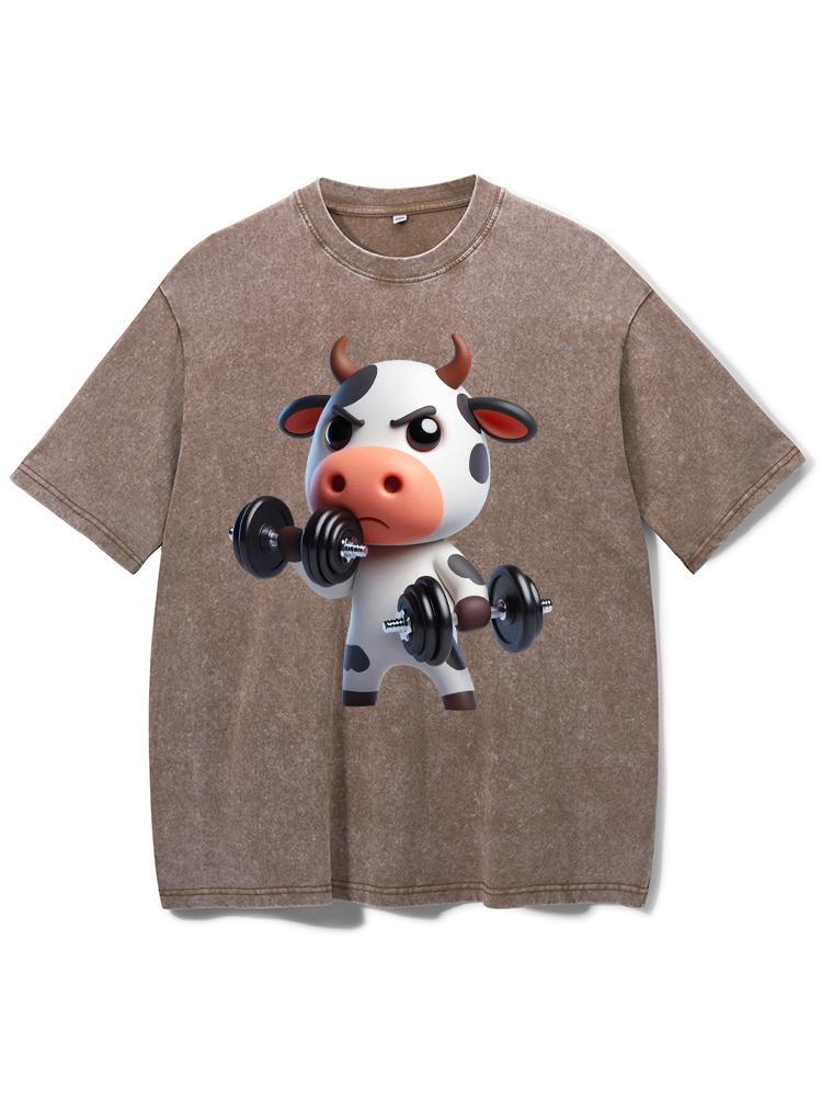 exercise cow Washed Gym Shirt