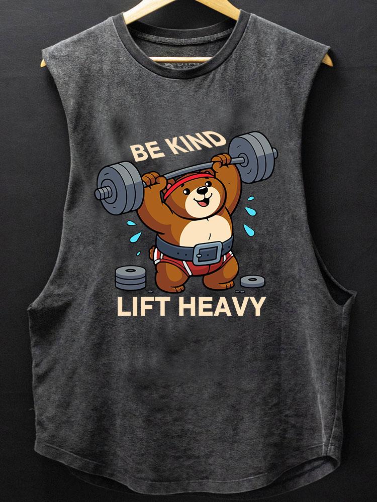 BE KIND LIFT HEAVY BEAR BOTTOM COTTON TANK