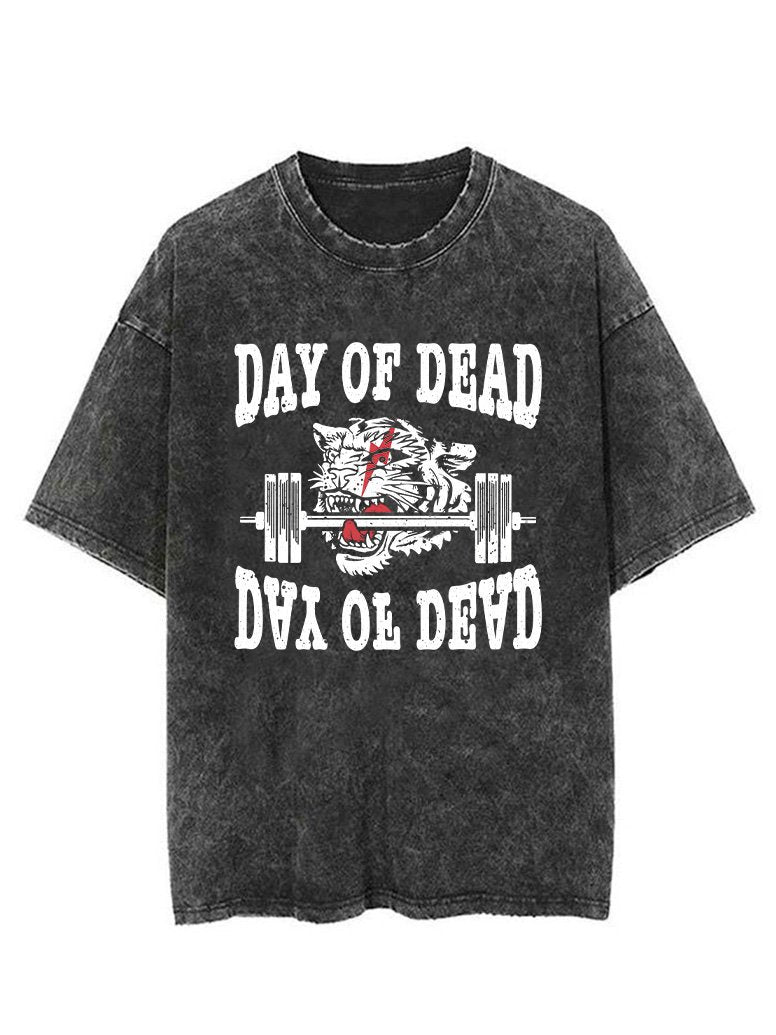 LEOPARD DAY OF DEAD  VINTAGE GYM SHIRT