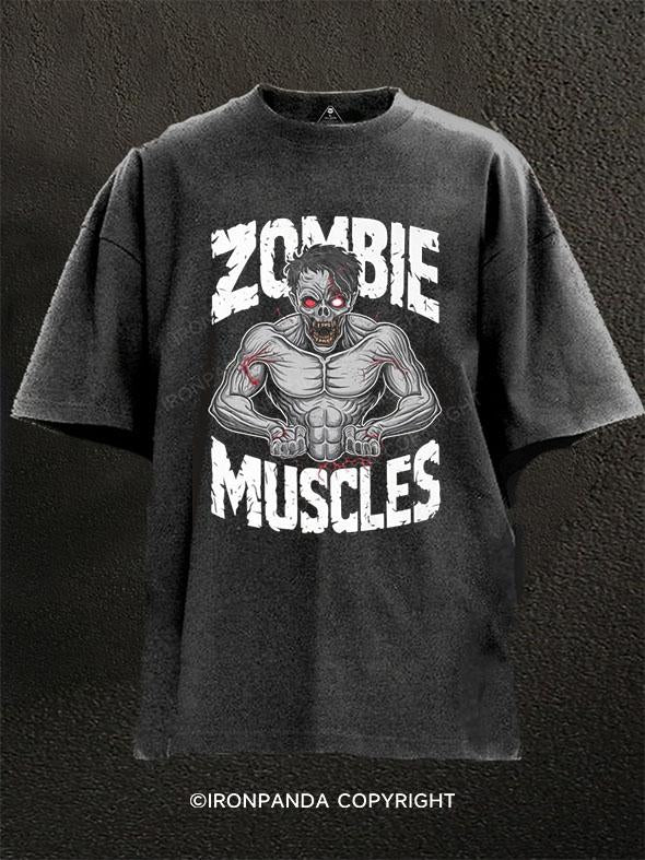 ZOMBIE MUSCLES Washed Gym Shirt