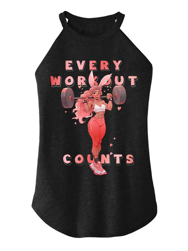 EVERY  WORKOUT  COUNTS  TRI ROCKER COTTON TANK