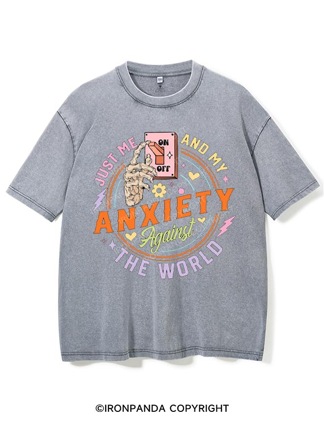 JUST ME AND MY ANXIETY AGAINST THE WORLD VINTAGE GYM SHIRT