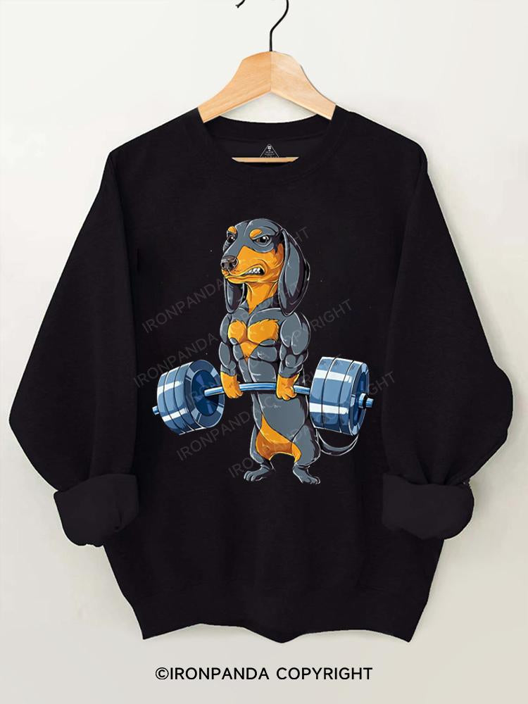 Dachshund Weightlifting Gym Sweatshirt