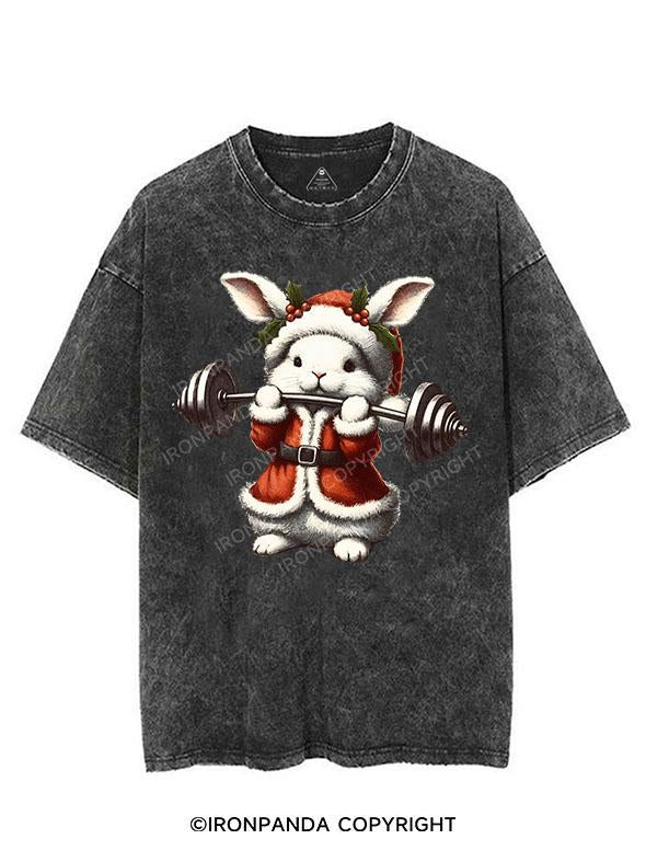 CHRISTMAS BUNNY WORKOUT VINTAGE GYM SHIRT