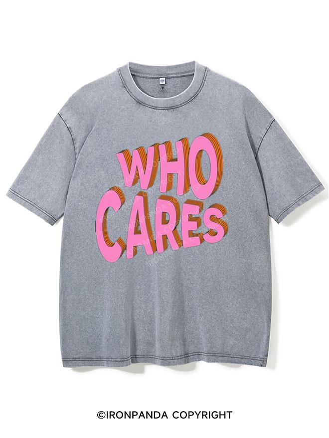 WHO CARES VINTAGE GYM SHIRT