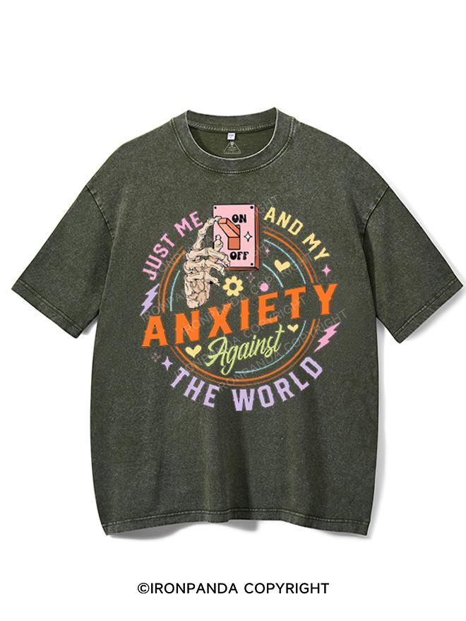 JUST ME AND MY ANXIETY AGAINST THE WORLD VINTAGE GYM SHIRT