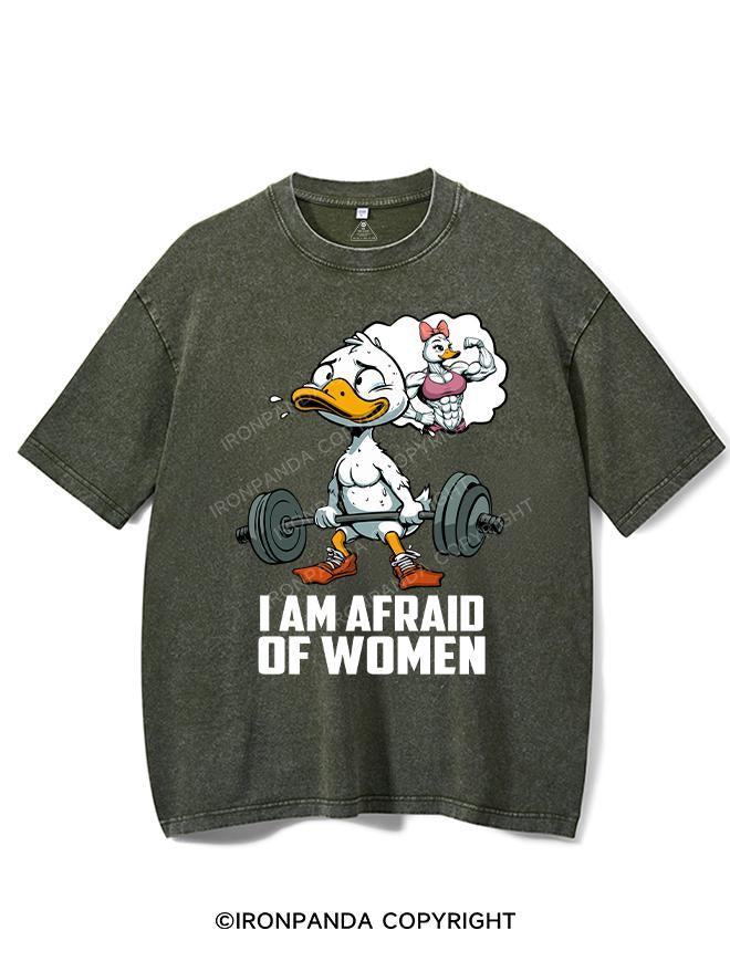 I AM AFRAID OF WOMAN VINTAGE GYM SHIRT