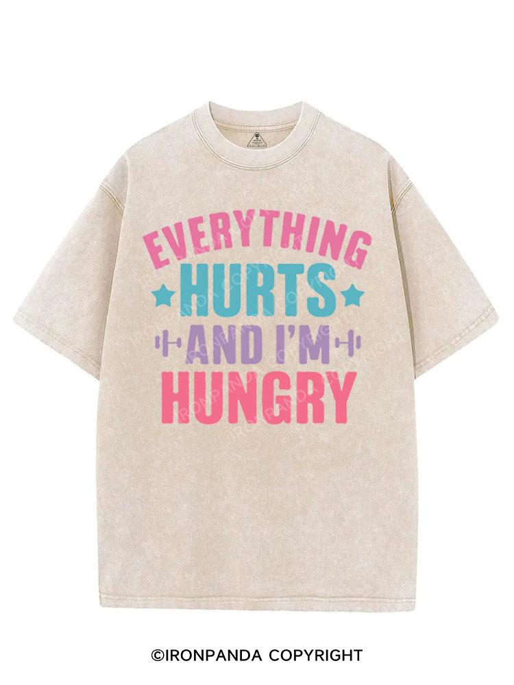 EVERYTHING HURTS AND I'M HUNGRY VINTAGE GYM SHIRT