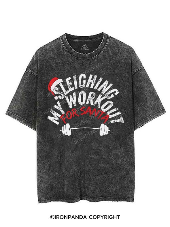 SLEIGHING MY WORKOUT FOR SANTA VINTAGE GYM SHIRT