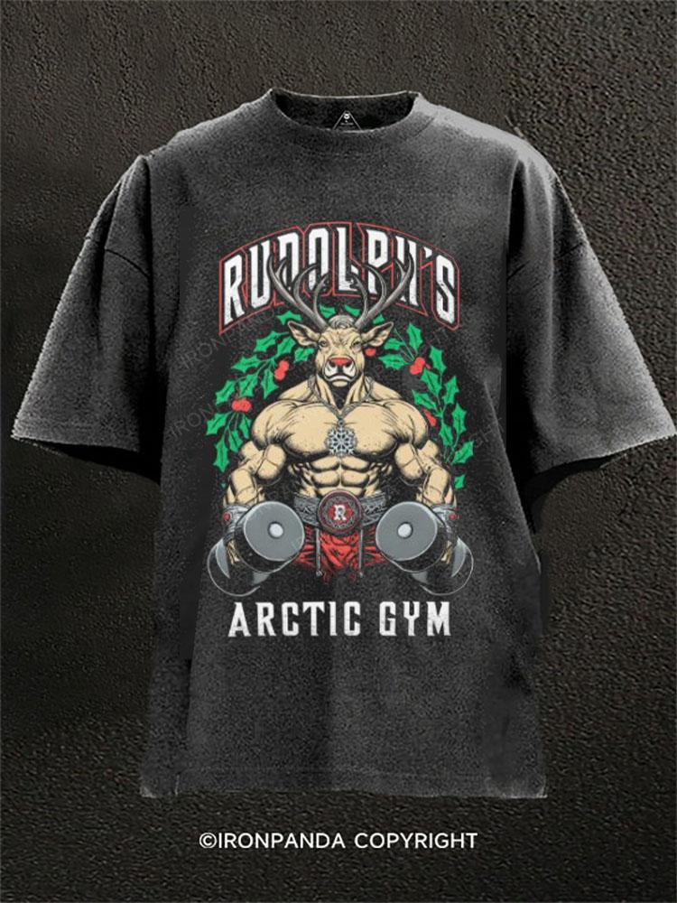 Red nose gainzdeer workout Washed Gym Shirt