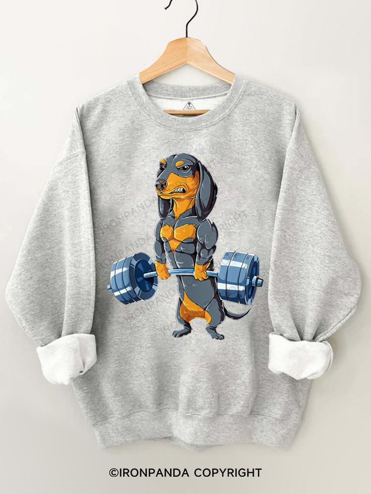 Dachshund Weightlifting Gym Sweatshirt