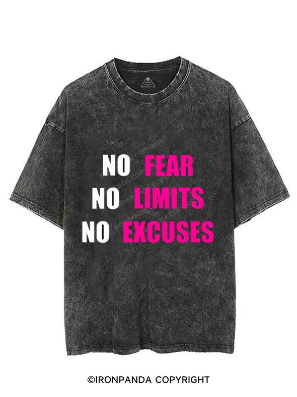 NO FEAR NO LIMIT NO EXCUSES    VINTAGE GYM SHIRT