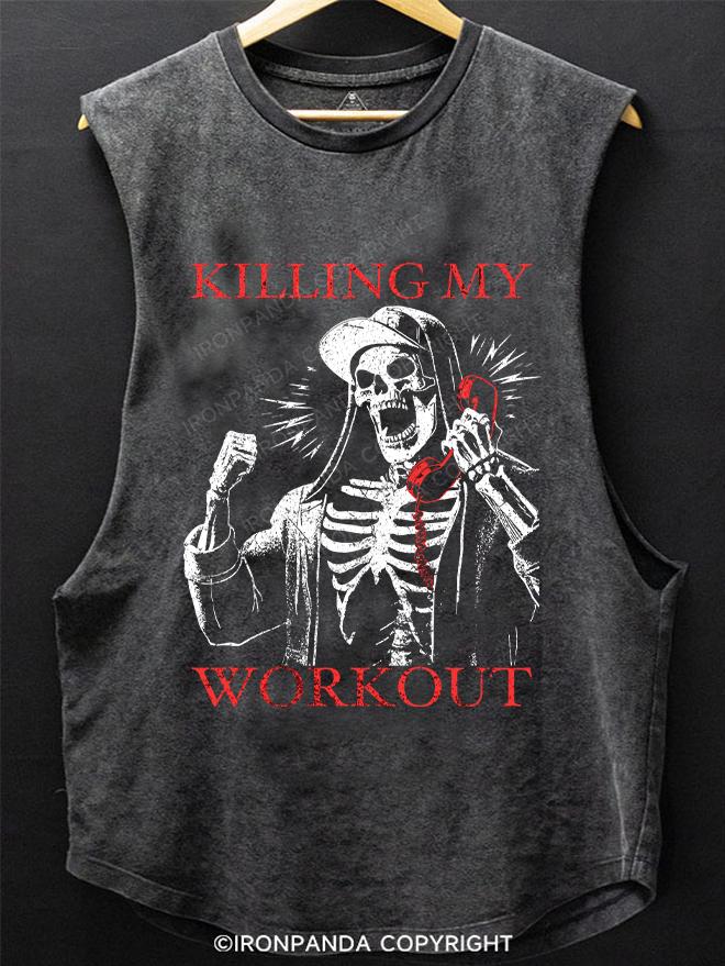 killing my workout skeleton SCOOP BOTTOM COTTON TANK