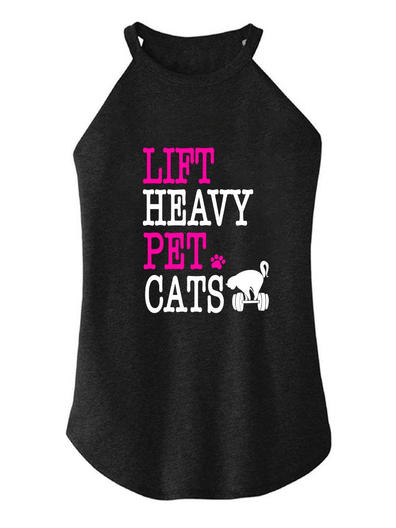 LIFT HEAVY PET CATS ROCKER COTTON TANK