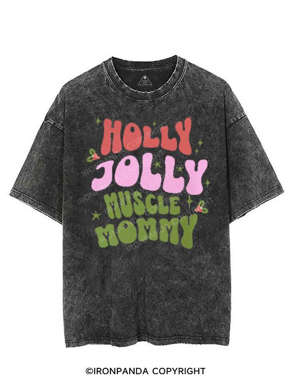 HOLLY JOLLY MUSCLE MOMMY VINTAGE GYM SHIRT