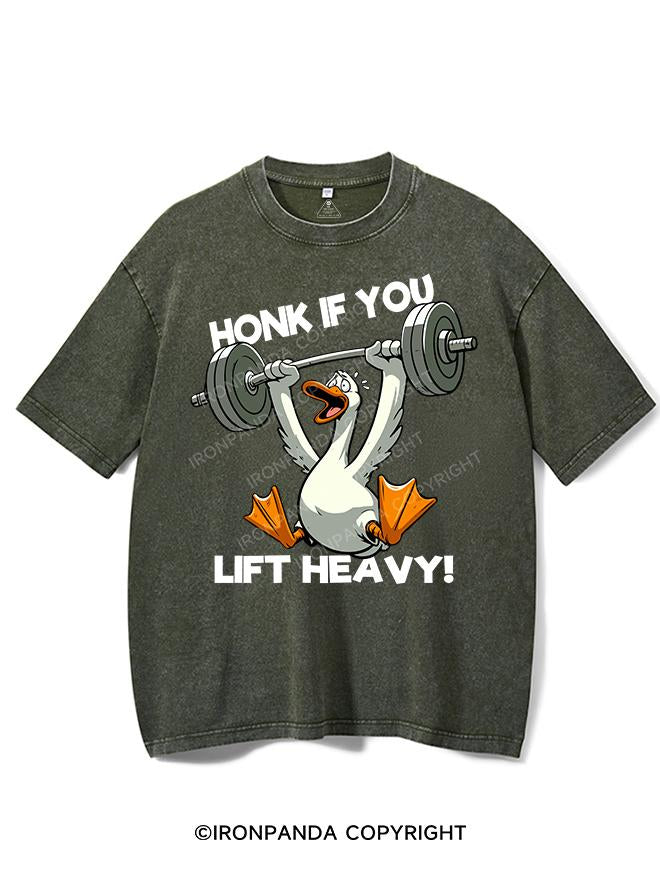 HONK IF YOU LIFT HEAVY! VINTAGE GYM SHIRT