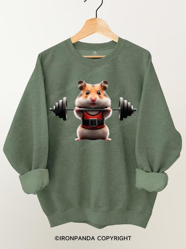 Hamster Weight Lifting Gym Sweatshirt