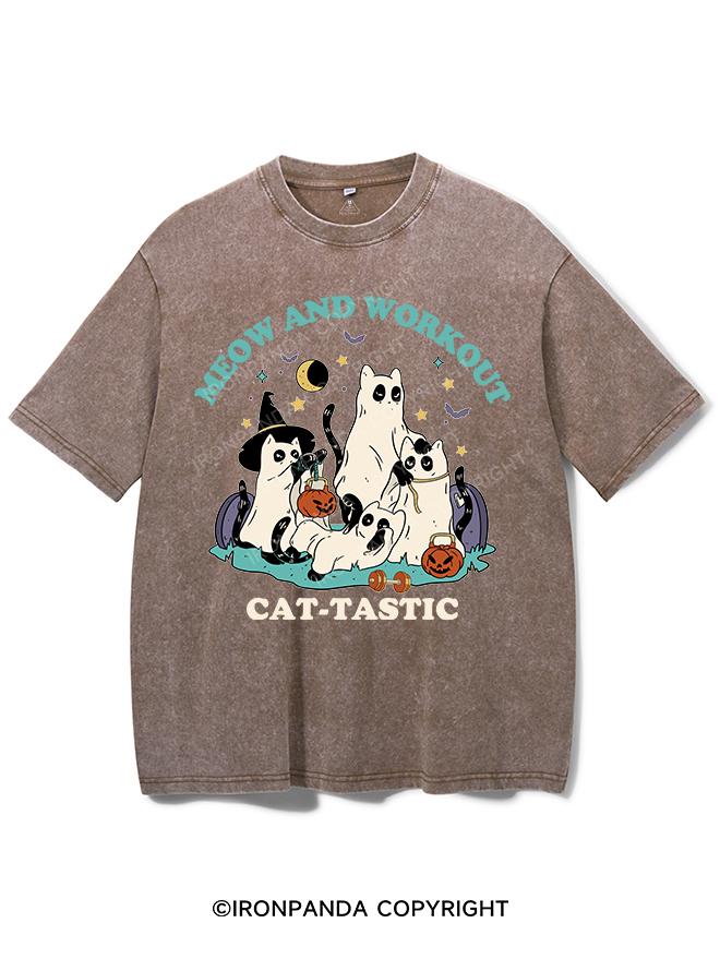 MEOW AND WORKOUT CAT-TASTIC VINTAGE GYM SHIRT