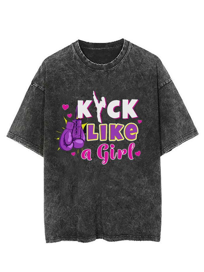 KICK LIKE A GIRL VINTAGE GYM SHIRT