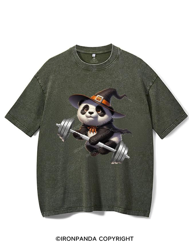 HALLOWEEN LIFTING PANDA VINTAGE GYM SHIRT