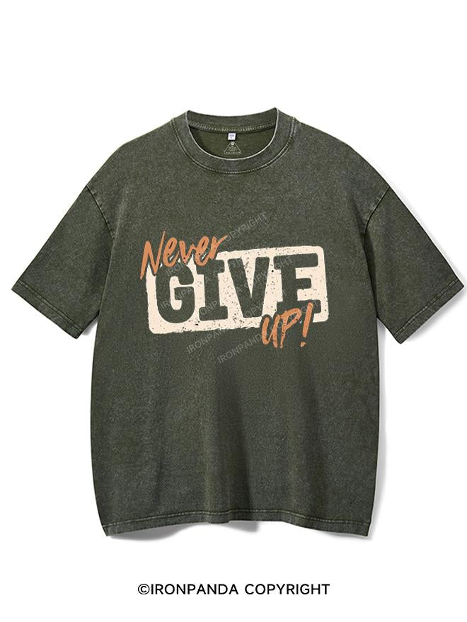 NEVER GIVE UP VINTAGE GYM SHIRT