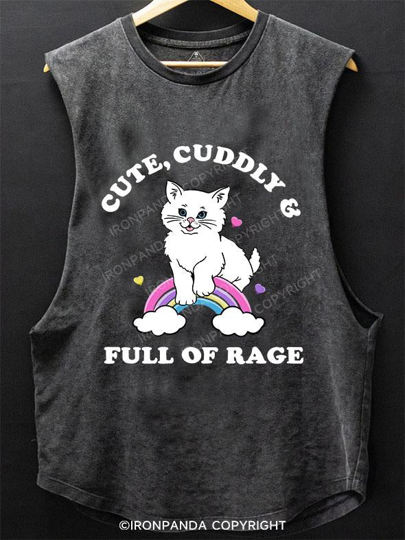 CUTE CUDDLY & FULL OF RAGE SCOOP BOTTOM COTTON TANK