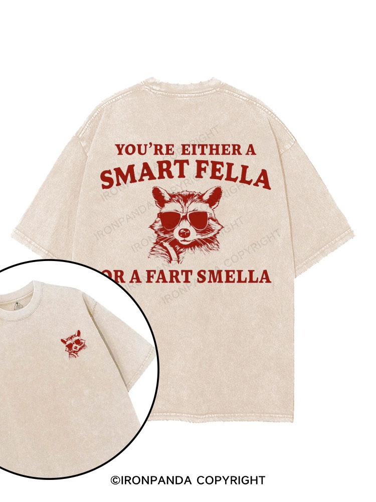 Are You A Smart Fella Or Fart Smella? printed Gym Shirt