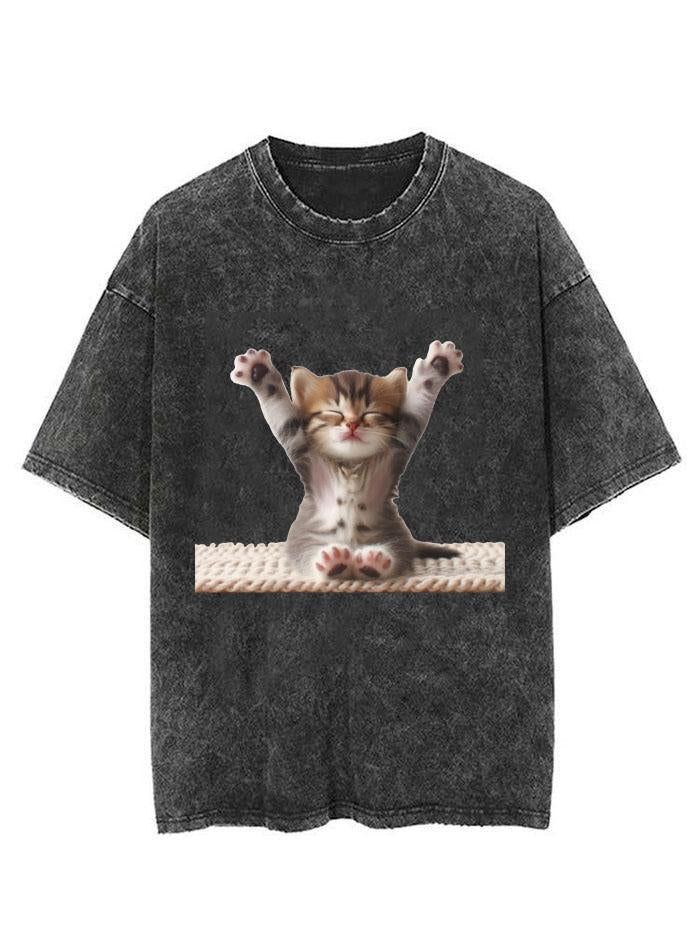 CAT YOGA  VINTAGE GYM SHIRT