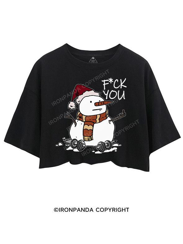 SNOWMAN FUCK YOU CROP TOPS