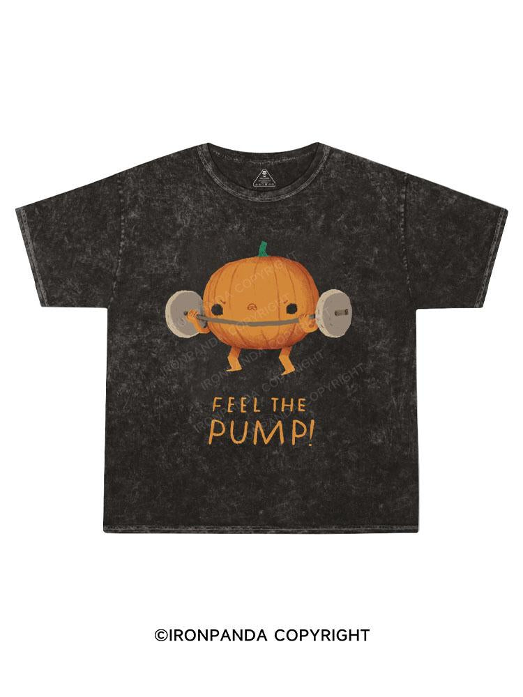 feel the pump! Kids Washed T-Shirt