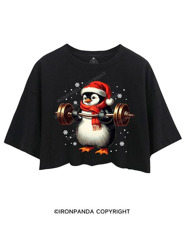 CHRISTMAS DEADLIFT PENGUIN CROP TOPS