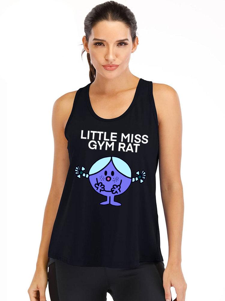 LITTLE MISS GYM RAT Loose fit cotton  Gym Tank