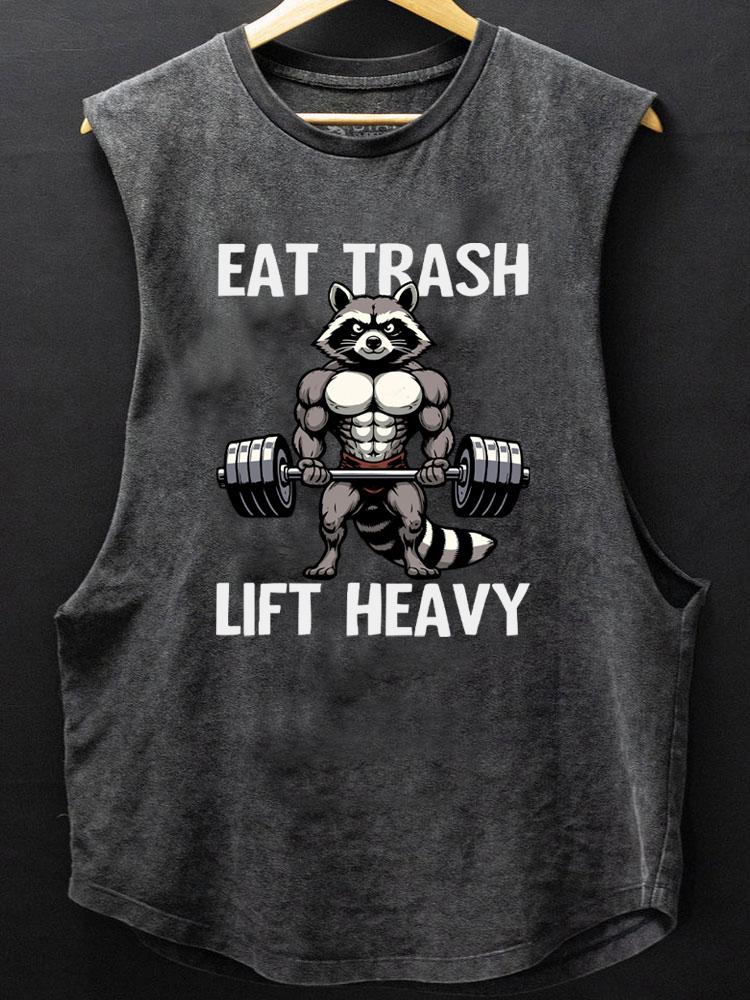 eat trash lift heavy SCOOP BOTTOM COTTON TANK