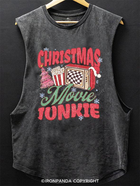 CHRISTMAS MOVIE JUNKIE SCOOP BOTTOM COTTON TANK