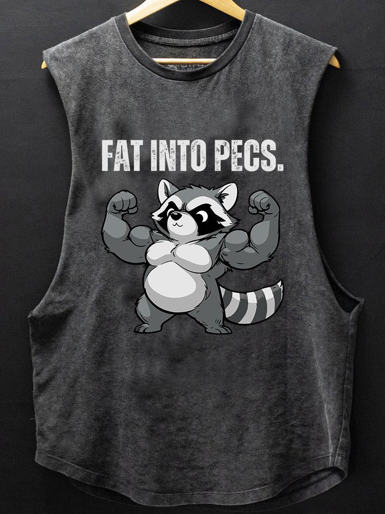 fat into pecs raccoon BOTTOM COTTON TANK