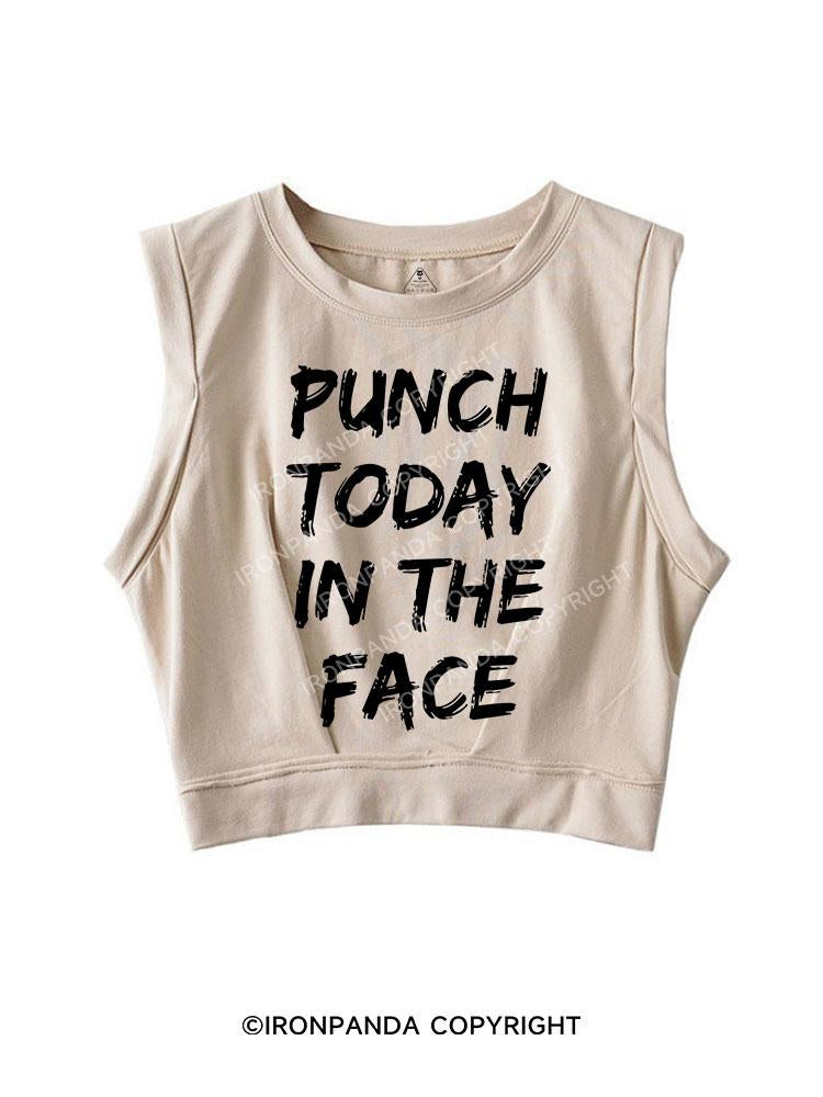 PUNCH TODAY IN THE FACE SLEEVELESS CROP TOPS