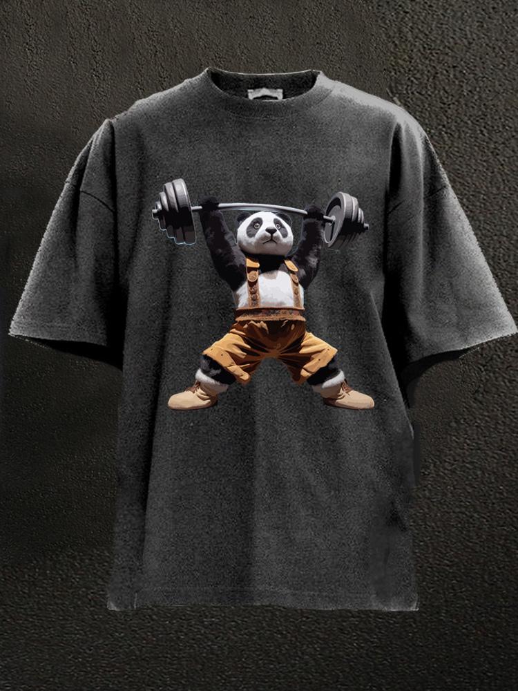 weightlifting toy panda Washed Gym Shirt