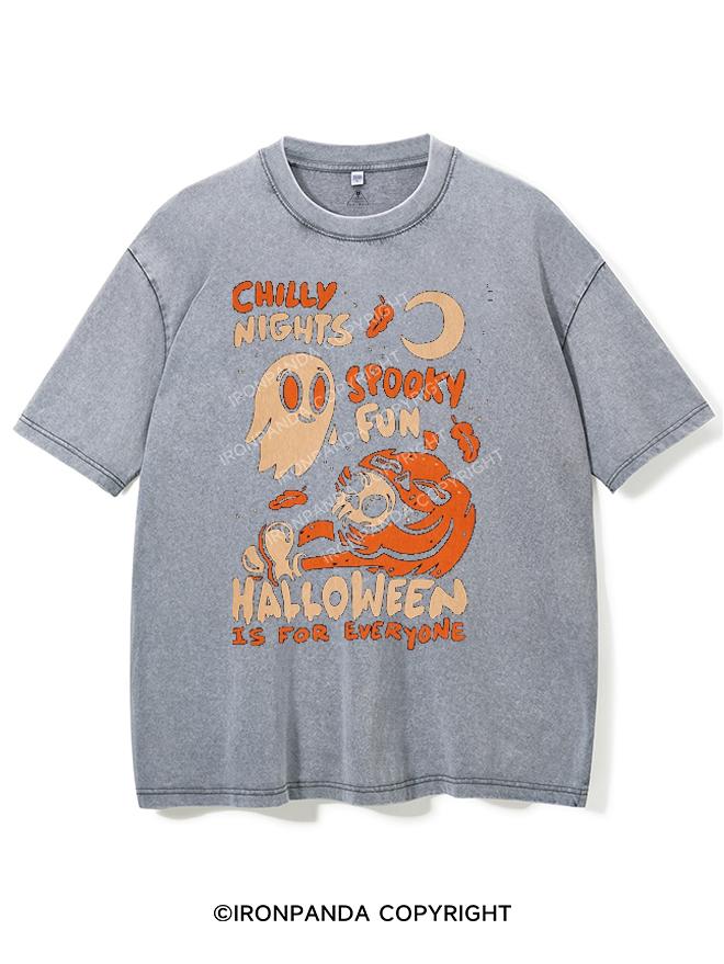 CHILLY NIGHTS SPOOKY FUN HALLOWEEN IS FOR EVERYONE VINTAGE GYM SHIRT