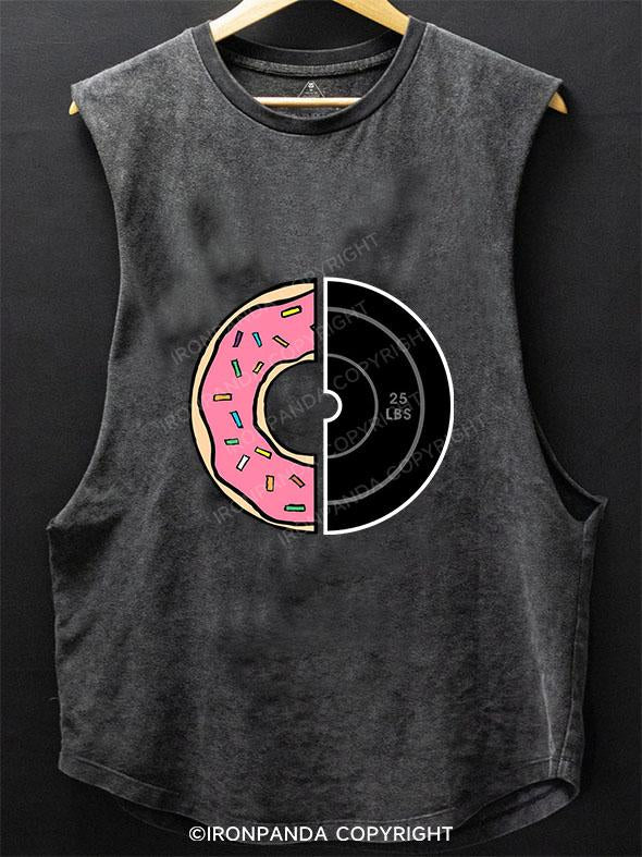 DONUTS AND WEIGHTS SCOOP BOTTOM COTTON TANK