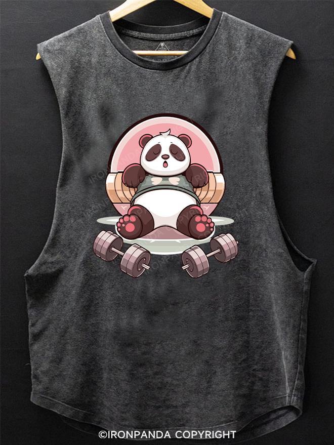 panda lazy workout SCOOP BOTTOM COTTON TANK