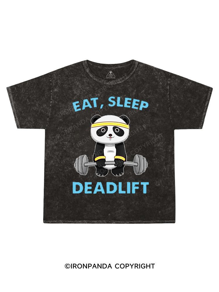 EAT,SLEEP DEADLIFT Kids Washed T-Shirt