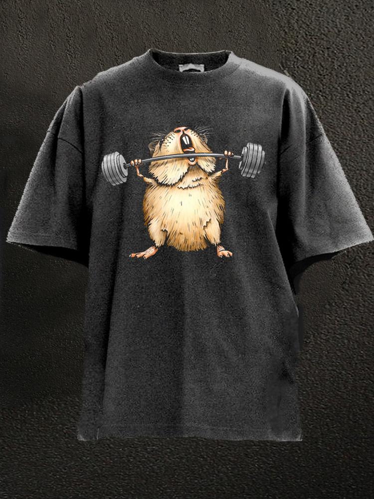 gym hamster Washed Gym Shirt