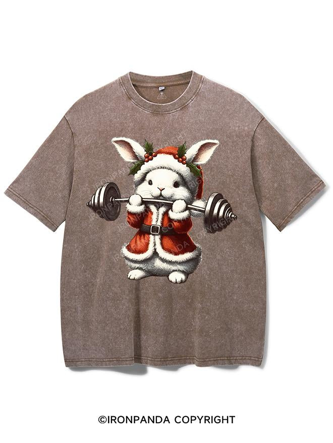 CHRISTMAS BUNNY WORKOUT VINTAGE GYM SHIRT