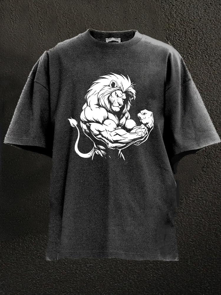 Fitness Lion Washed Gym Shirt